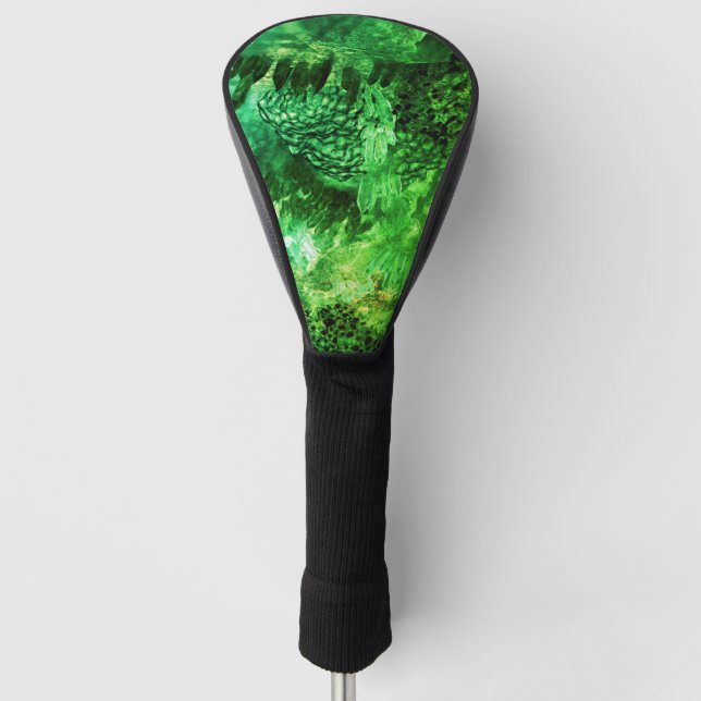 Layers of Green Crystals Golf Head Cover (Front)