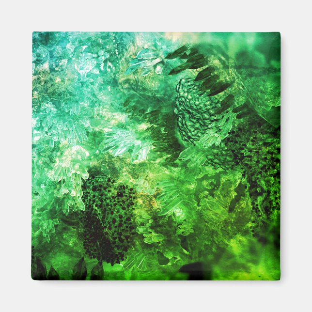 Layers of Green Crystals Magnet (Front)