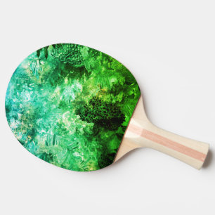 Layers of Green Crystals Ping Pong Paddle