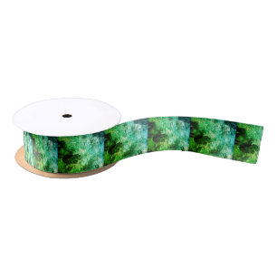 Layers of Green Crystals Satin Ribbon