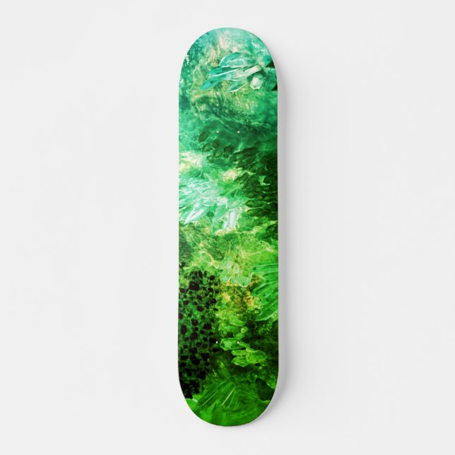 Layers of Green Crystals Skateboard (Front)
