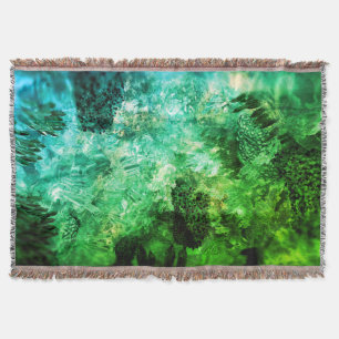 Layers of Green Crystals Throw Blanket