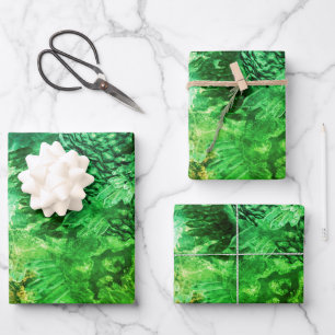 Layers of Green Crystals Wrapping Paper Sheet