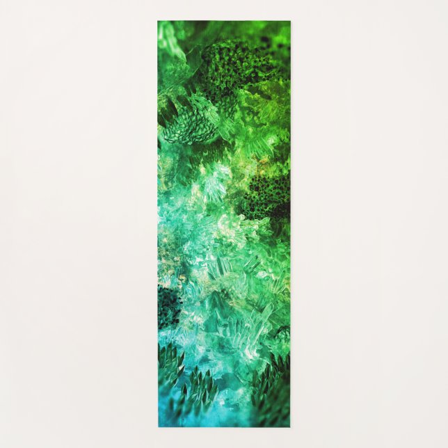Layers of Green Crystals Yoga Mat (Front)