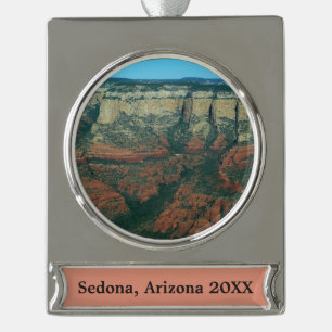 Layers of Red Rocks in Sedona Arizona Silver Plated Banner Ornament