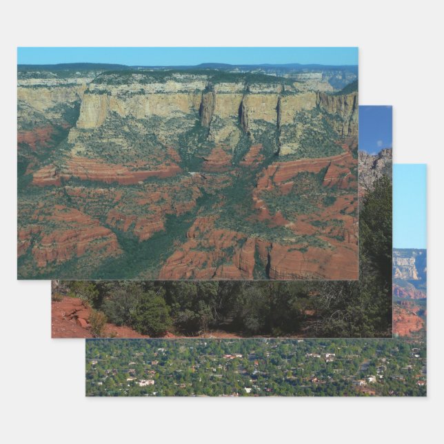 Layers of Red Rocks in Sedona Arizona Wrapping Paper Sheet (Set)