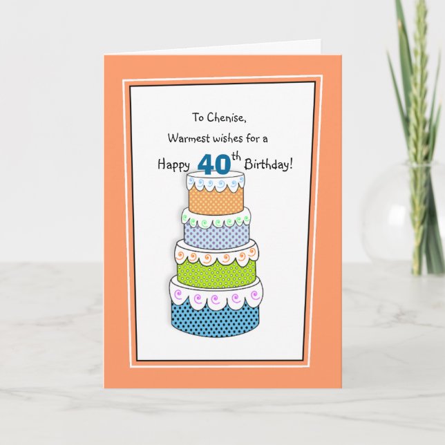 Layers of Wishes 40th or Any Age Birthday Card (Front)