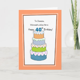 Layers of Wishes 40th or Any Age Birthday Card