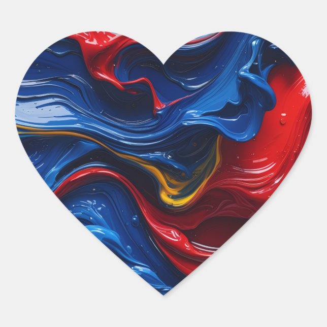 Layers Upon Layers Of Paint Heart Sticker (Front)
