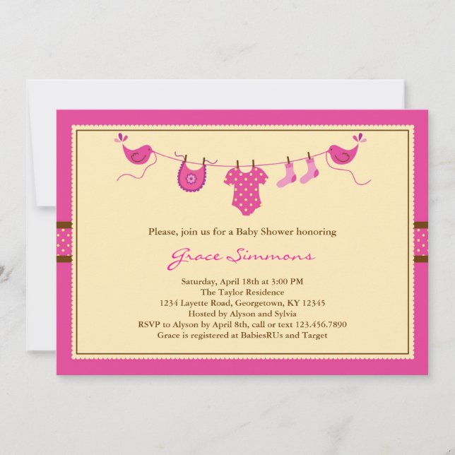 Layette Clothing Line Baby Shower Invitation (Front)