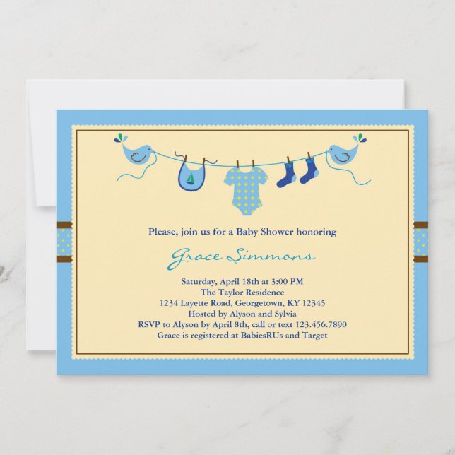 Layette Clothing Line Baby Shower Invitation (Front)