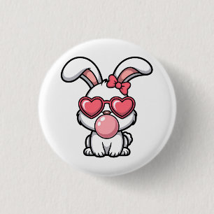 layful Kawaii Rabbit with Bubblegum Bubble 3 Cm Round Badge