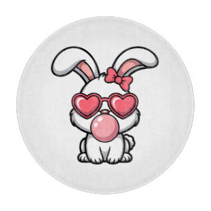 layful Kawaii Rabbit with Bubblegum Bubble Cutting Board
