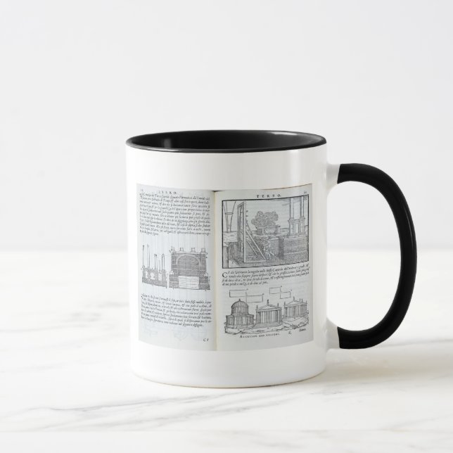 Laying foundations, from 'Della Architettura', pub Mug (Right)