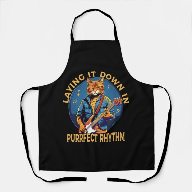 Laying it Down in Purr-fect Rhythm Apron (Front)