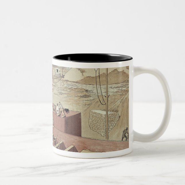 Laying the Foundations for the Eiffel Tower Two-Tone Coffee Mug (Right)