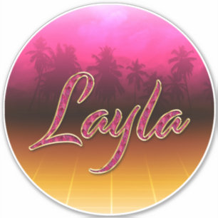Layla First name name golden pink sticker sticker