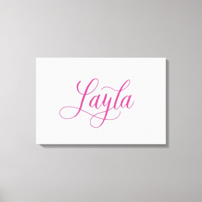 Layla - Modern Calligraphy Name Design Canvas Print (Front)