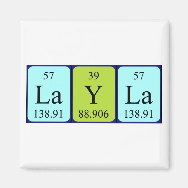 Layla periodic table name magnet (Front)