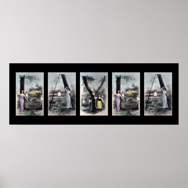 LAYLA Vintage Alphabet Letter Name Art Poster (Front)