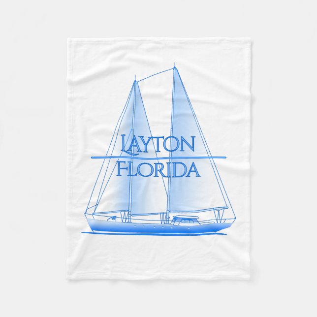 Layton Coastal Nautical Sailing Sailor Fleece Blanket (Front)