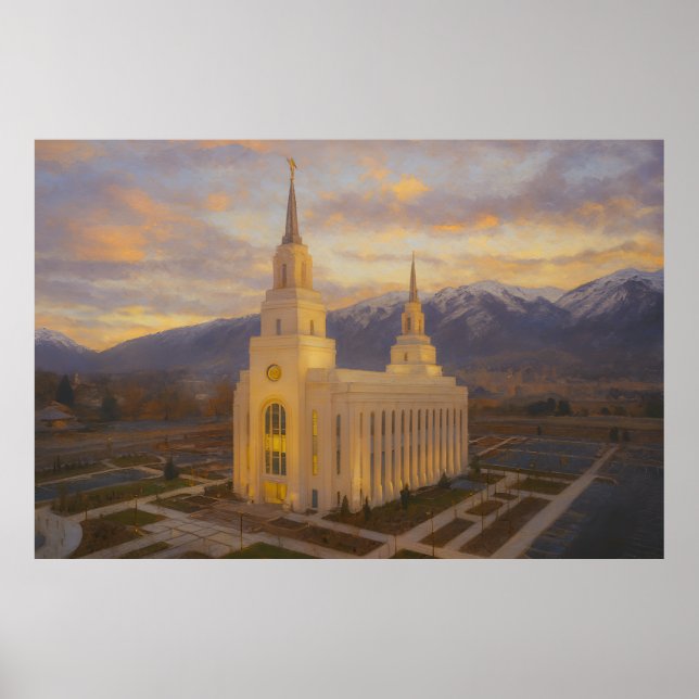Layton Utah Temple Painting™ LDS Wall Art Poster (Front)