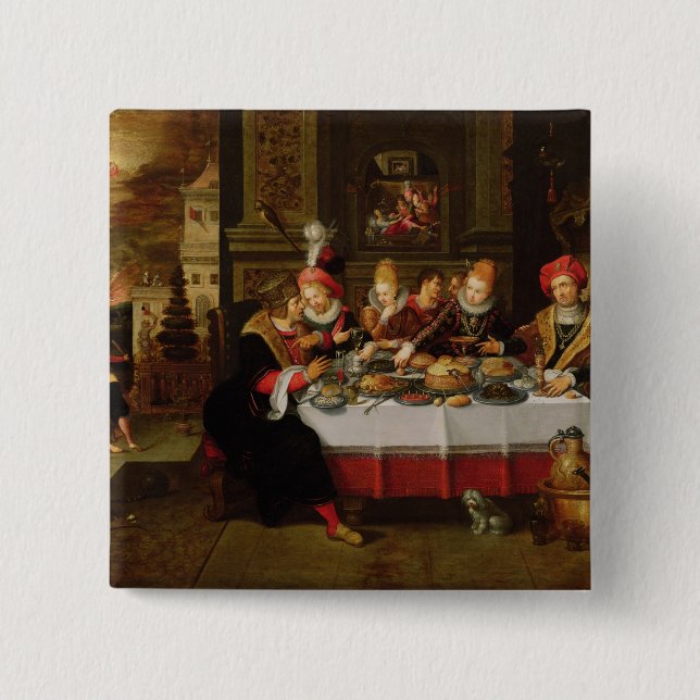 Lazarus and the Rich Man's Table 15 Cm Square Badge (Front)