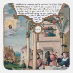 Lazarus and the Rich Man's Table Square Sticker