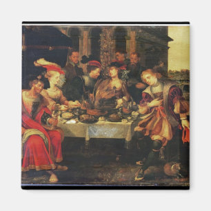 Lazarus at the Rich Man's Table, 1618 (oil on canv Magnet