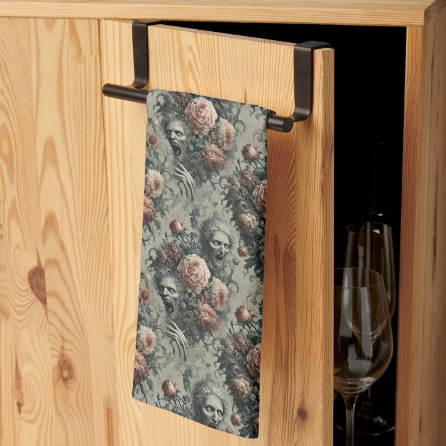 🩸 Lazarus Weeps – Gothic Victorian Tea Towel (Thirds Fold)