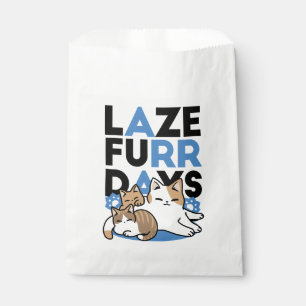 Laze Furr Days - Cute Lazy Cats Design Favour Bags