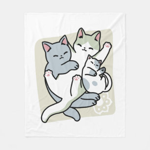 Laze Furr Days - Cute Lazy Cats Design Fleece Blanket