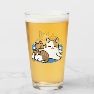 Laze Furr Days - Cute Lazy Cats Design Glass