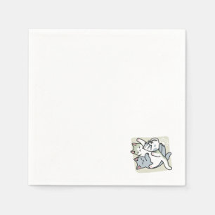 Laze Furr Days - Cute Lazy Cats Design Napkin