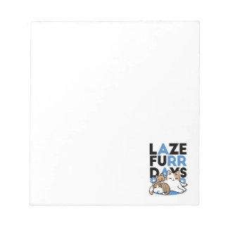Laze Furr Days - Cute Lazy Cats Design Notepad