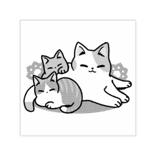 Laze Furr Days - Cute Lazy Cats Design Self-inking Stamp