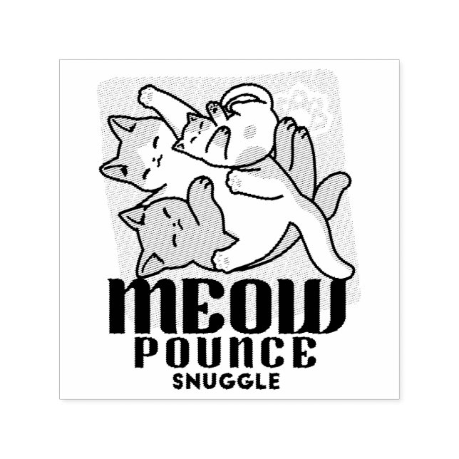 Laze Furr Days - Cute Lazy Cats Design Self-inking Stamp (Design)