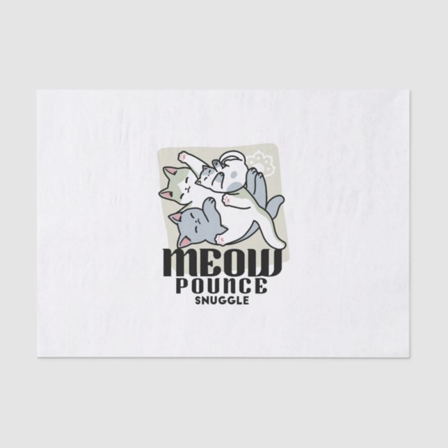 Laze Furr Days - Cute Lazy Cats Design Tissue Paper (Front)