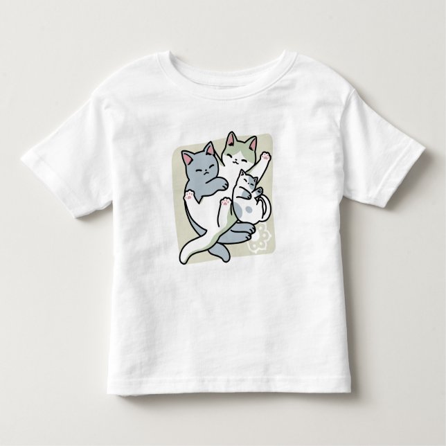 Laze Furr Days - Cute Lazy Cats Design Toddler T-Shirt (Front)
