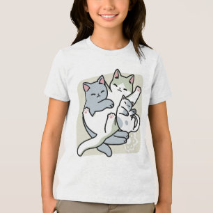 Laze Furr Days - Cute Lazy Cats Design Tri-Blend Shirt
