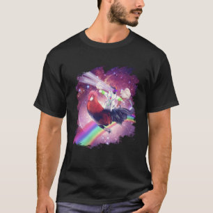 Lazer Rave Space Cat Riding Chicken With Ice Cream T-Shirt