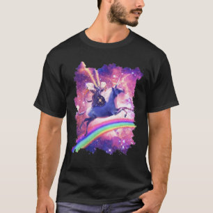 Lazer Warrior Space Cat Riding Unicorn With Ice Cr T-Shirt