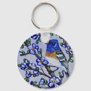 Lazuli Bunting Key Ring
