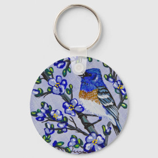Lazuli Bunting Key Ring