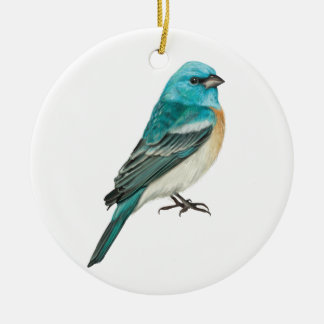 Lazuli Bunting Songbird Ceramic Tree Decoration