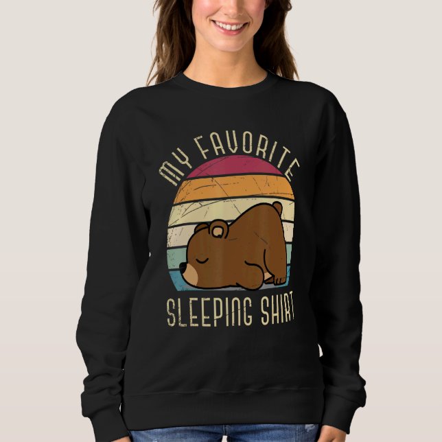Lazy Animal Sleepy Bear Late Riser Sleeping Forest Sweatshirt (Front)