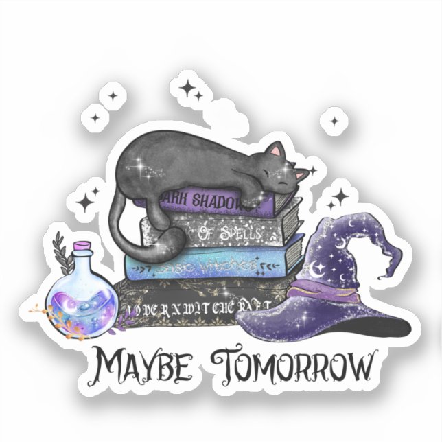 Lazy Black Cat, Halloween Cat | For Bookworm (Front)