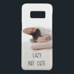Lazy But Cute Kitten Photo Cat Lover Funny Cool Case-Mate Samsung Galaxy S8 Case<br><div class="desc">Lazy But Cute Funny Samsung Galaxy 8 Phone Case / Cover. Cute lazy day design. Customise message if desired. Adorable photograph of a sleeping black white & orange calico kitten, just waking up from a nap. Good morning lazy kitty! Perfect laziness humour gift for cat lover, sleepy teenager, or tired...</div>