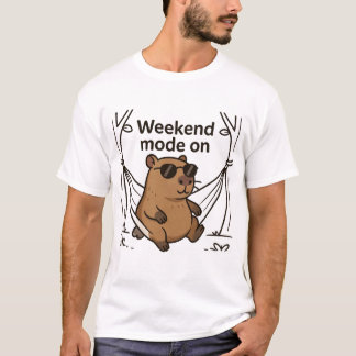 Lazy Capybara Meme Cartoon T-shirt