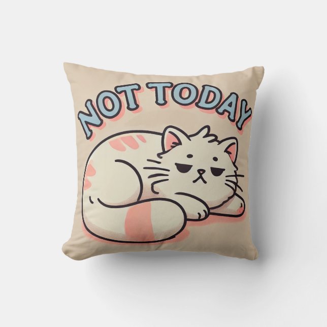 Lazy Cartoon Cat  Cushion (Front)